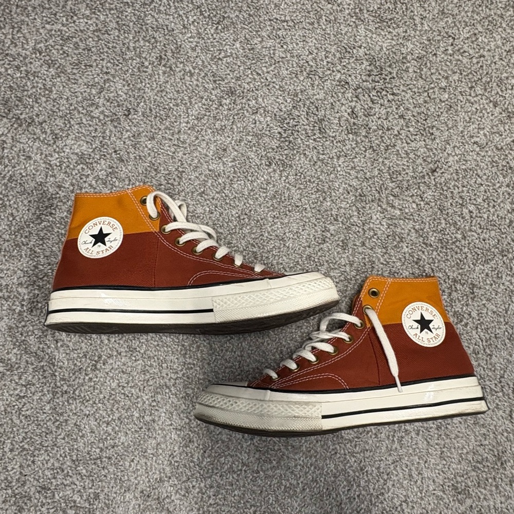 Converse High-Tops in Rust and Mustard